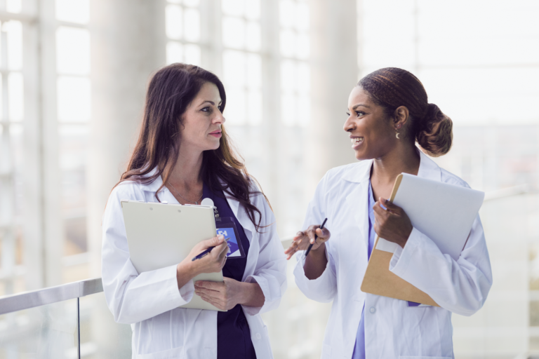 TwoFemaleDoctorsTalking_000000929