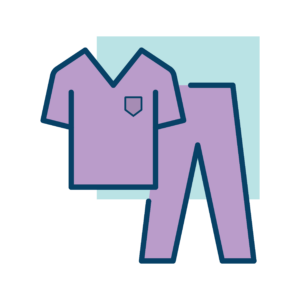 Icon of purple scrubs for a physician