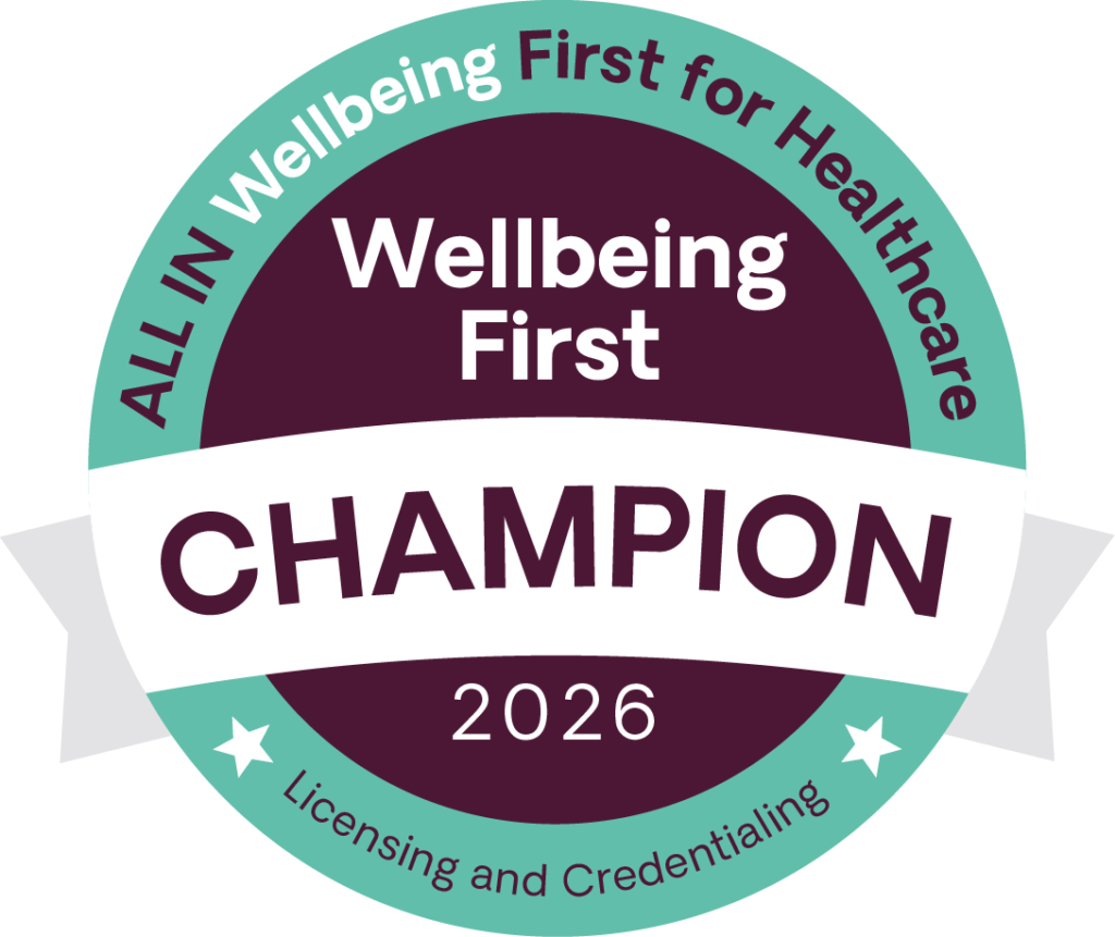 ALL IN: Wellbeing First for Healthcare 2026 Wellbeing First Champion badge