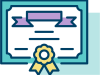 Graphic icon of a certificate